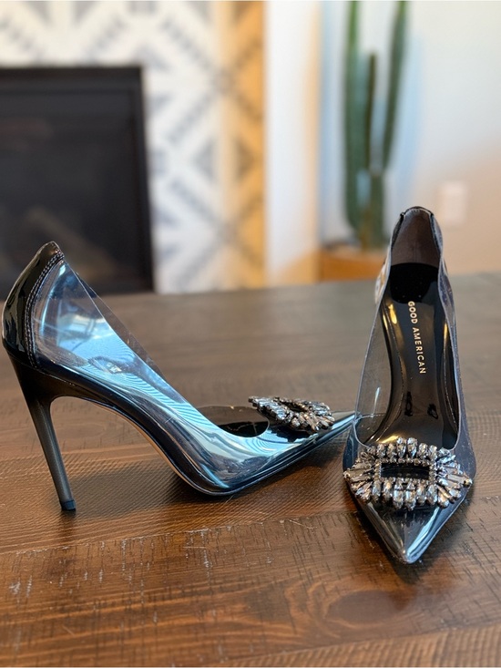 Good American Shoes - Black Patent Good American “Cinder F*cking Rella” Heels